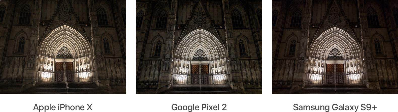 Samsung s9 vs pixel 2 vs iphone x low light sample