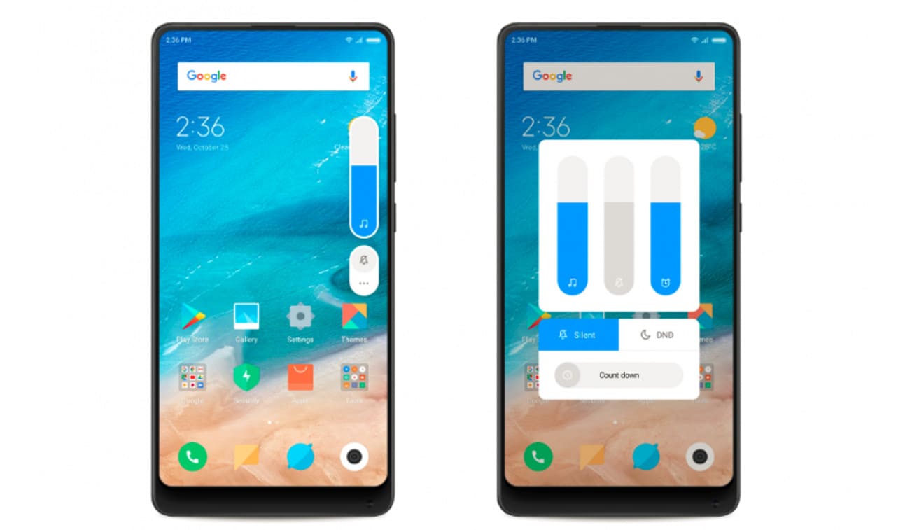 MIUI 10 new volume and brightness control feature